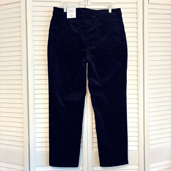 NWT Croft & Barrow Navy Blue Corduroy Pants Mid Rise Straight Leg Size 14 Short - Picture 3 of 7